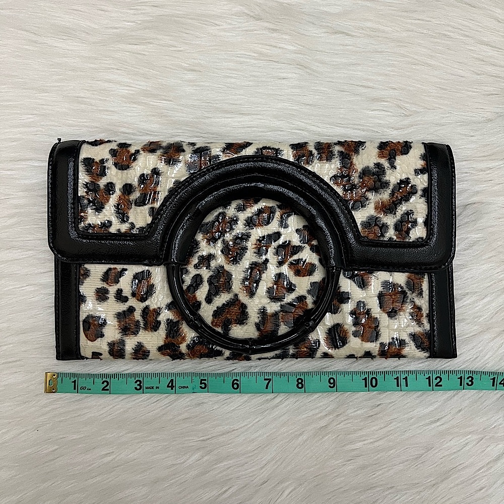 JOAN RIVERS - BLACK BROWN TAN CLASSICS COLLECTION CLUTCH - Picture 8 of 11